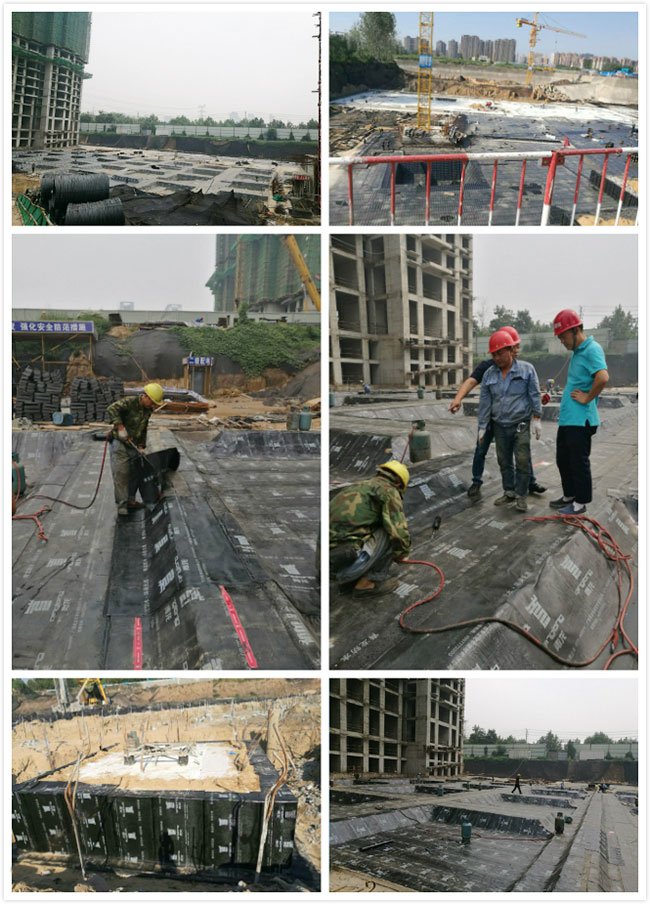 防水卷材施工現(xiàn)場 防水卷材