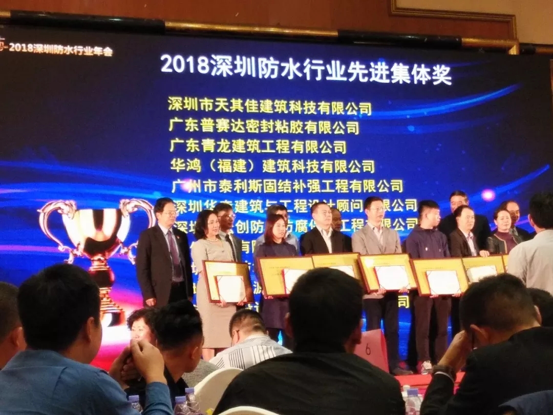 青龍榮獲2018年深圳防水行業(yè)先進(jìn)集體獎(jiǎng) 深圳防水
